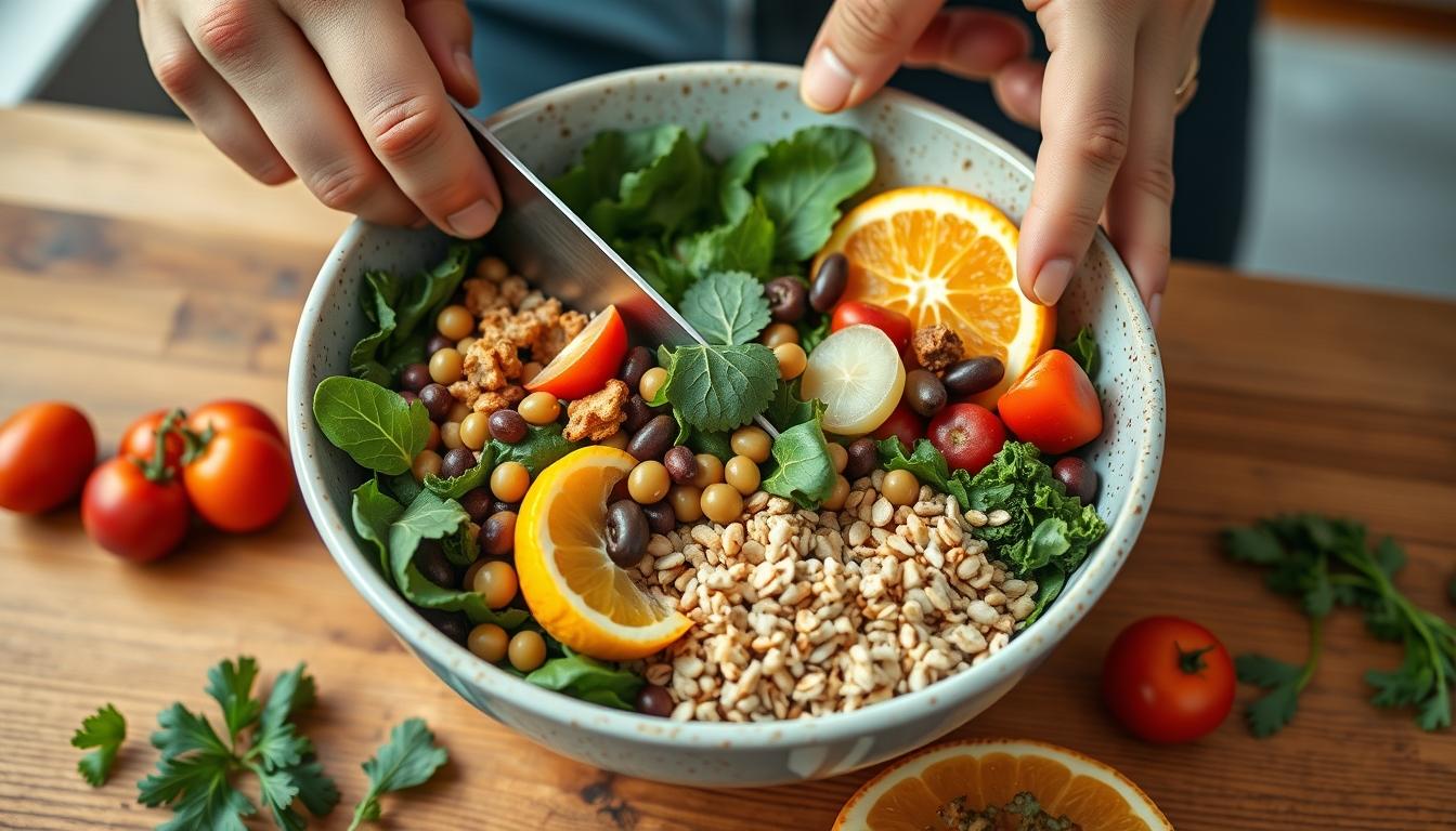 Ingredients prepared for a simple home dinner